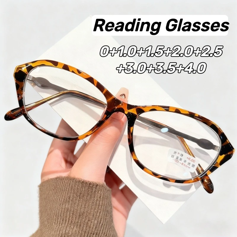 

Retro Black-Frame Blue Light Blocking Reading Glasses Men's & Women's Fashion Small-Frame Oval Presbyopia Glasses Eye Protection