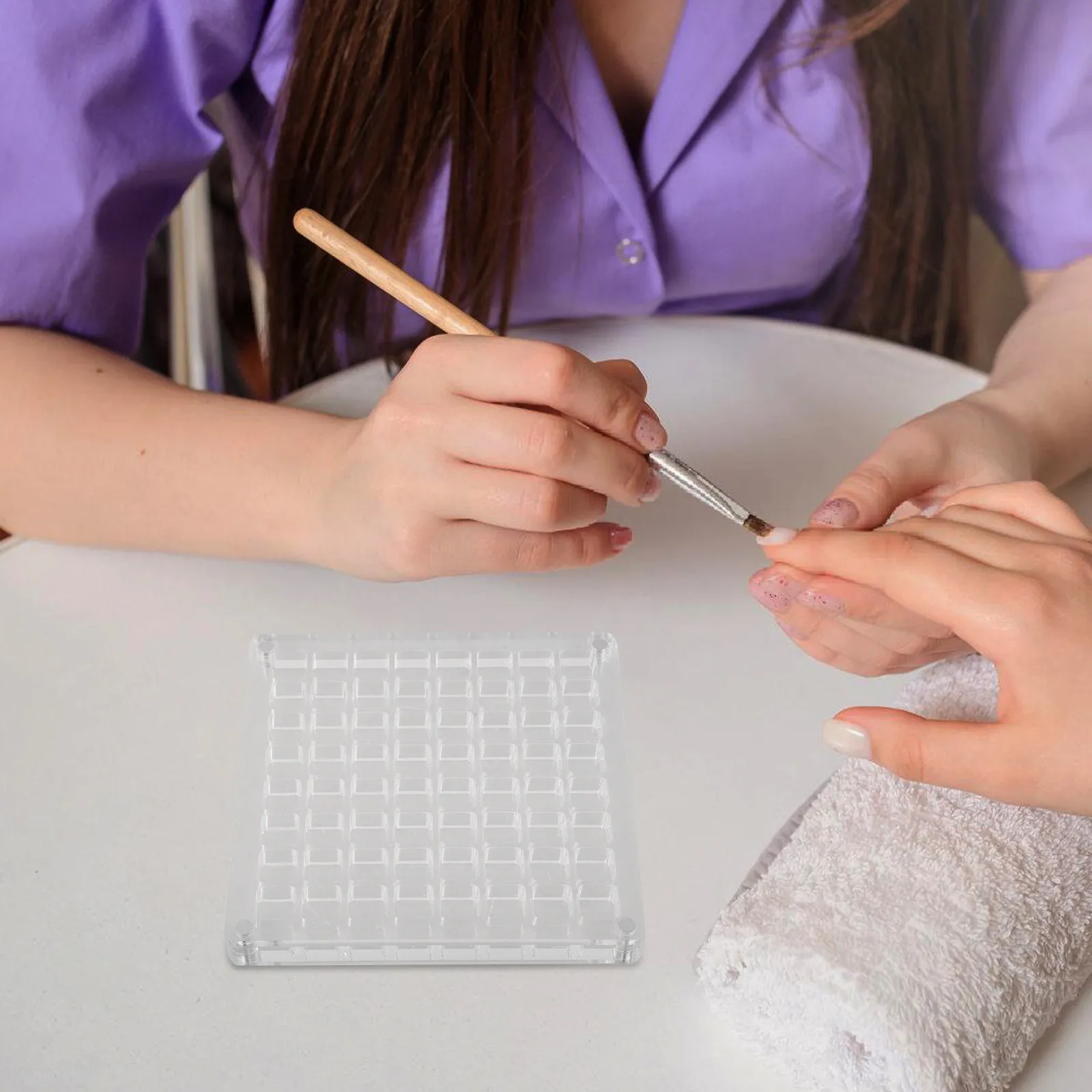 

Magnetic Nail Charms Storage Box Acrylic Multi-Compartment Organizer Clear Jewelry Holder Manicure Display Case