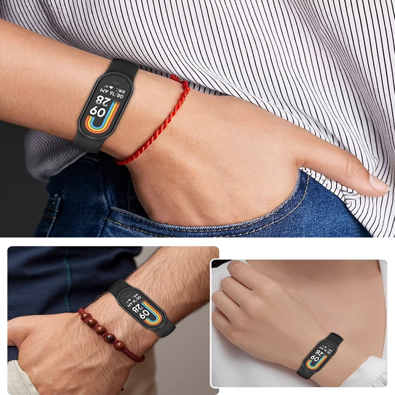 Sports Silicone Strap for Xiaomi Mi Band 9 8 Official Breathable Bracelet Wristband for Mi Band 9 8 Replacement Belt Accessories