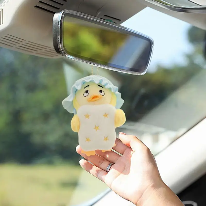 Plush Duck Keychain Cartoon Duck Keyring Charm Soft Portable Key Rings Decoration For Bags Purse Backpacks Car Keys
