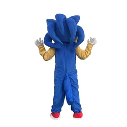 Adult Cosplay Blue Hedgehog Mascot Costume Advertising Ceremony Fancy Dress Anime Brown Blue Dog Mascot for Party Event Carnival
