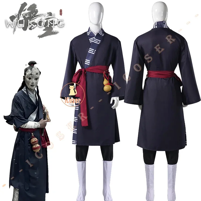 Mito Negro Wukong Mi Dao Ren Cosplay disfraz peluca uniforme bata azul máscara calcetines jefe fiesta de Halloween para mujeres hombres accesorios iCosera;6
