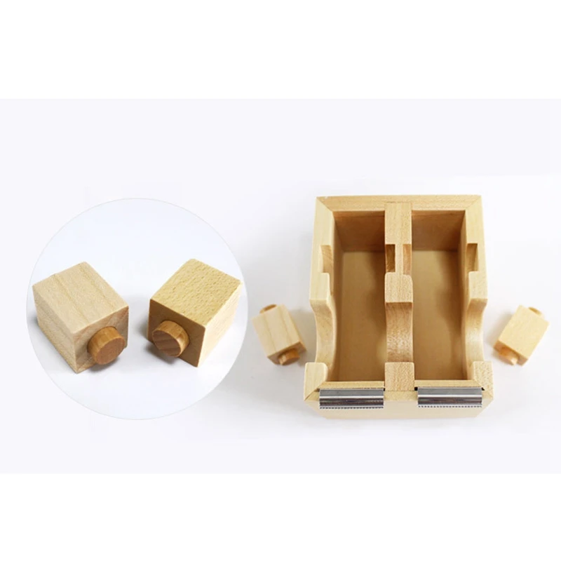 Creative Wooden Double Tape Dispenser Adhesive Masking Tape Organizer Cutter Stand Holder Desktop Office School Supplies