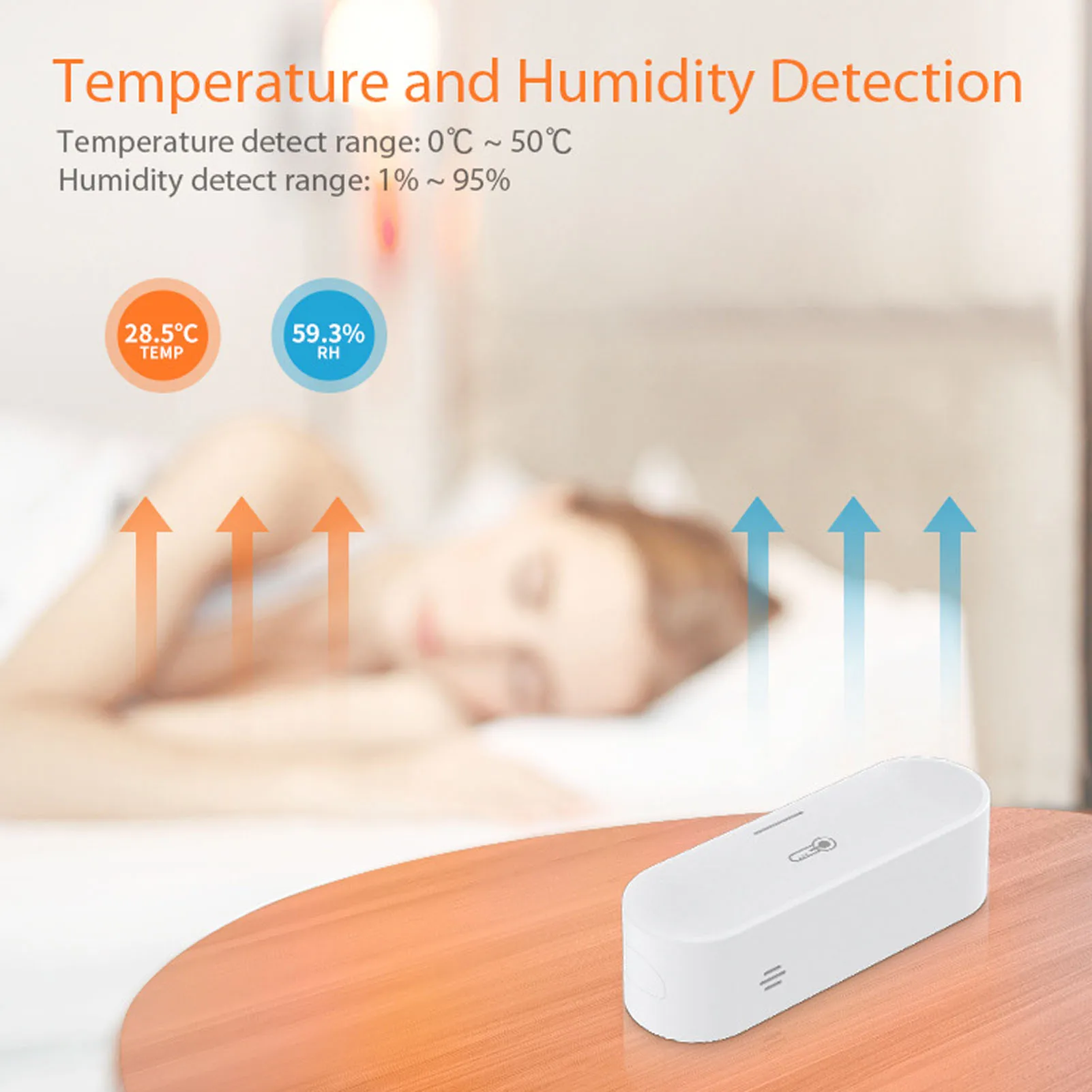 ZK40 for ZigBee Temperature Humidity Sensor Real Time Monitoring USB Power Supply for TUYA Smart