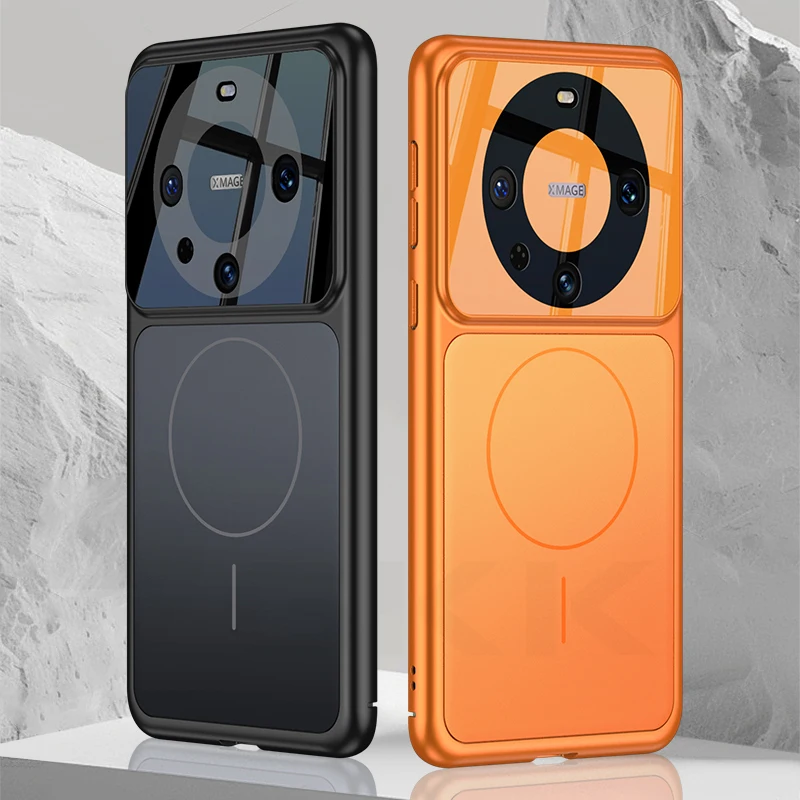 Para Magsafe funda de carga para Huawei Mate 60 Pro cambio de moda a IPhone 17 Pro cubierta de sensación mate para Huawei Mate 60 Pro funda