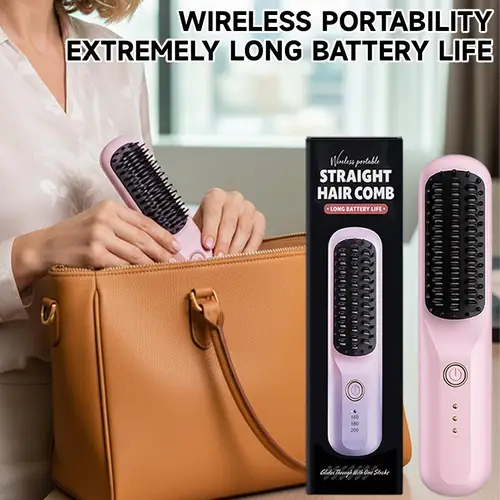 Imagen 2 del producto Cepillo Alisador de Cabello Inalámbrico, Carga USB, Portátil, Recargable, 3 Temperaturas Precisas, 160°C ° C 180 ° C 200 ° Cepillo Alisador C