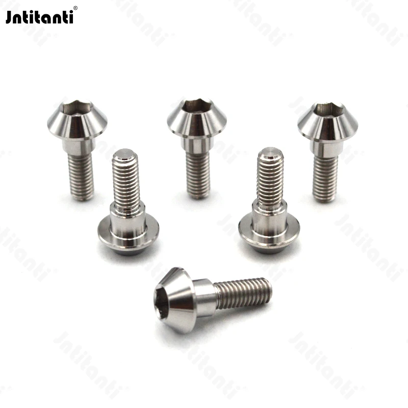 Jntitanti Gr5 titanium Motorcycle Accessories screw M6x20-6mm Brake Disc Rotor Mounting Bolt Motorcycle Disk Titanium Screw For