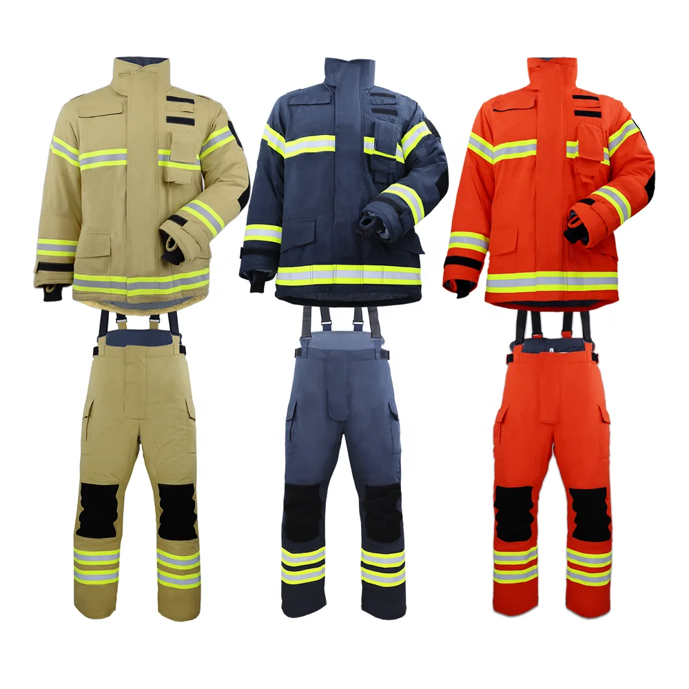 For EN469 Aramid Classic Navy Blue Nomex Twill Shell 4 Layers Fire Fighter Fireman Fire Fighting firefighting uniform