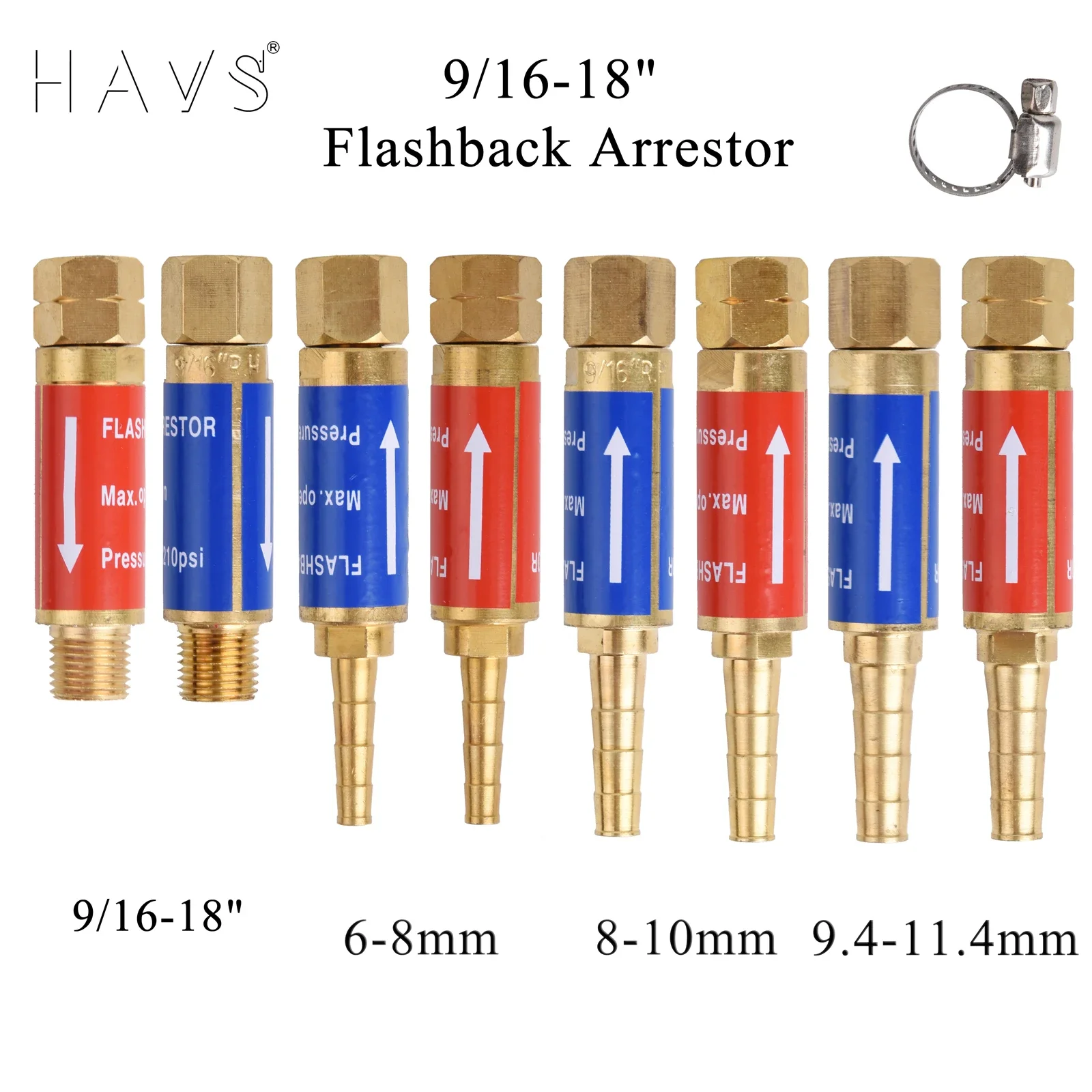 

Flashback Arrestor Oxygen Acetylene Propane Check Valve Flame Buster 9/16" for Pressure Reducer Gas Regulator and Cutting Torch