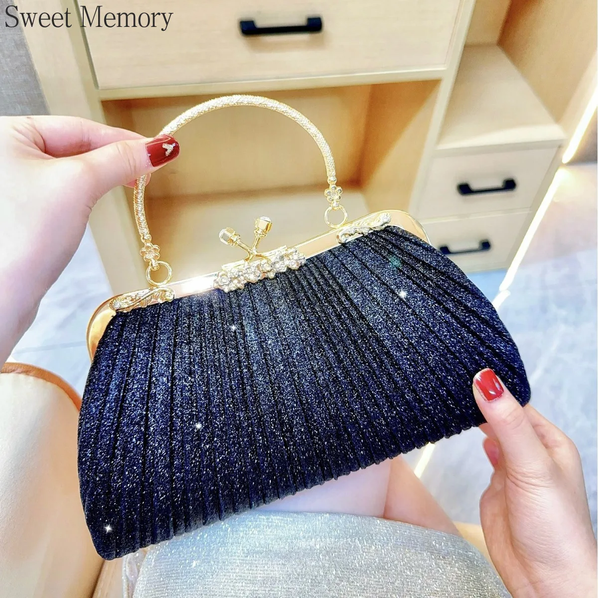 J139 Fashion Bag 2025 Sweet Memory Handbag with Diamond Inlay, One Shoulder Crossbody, Dinner Bag, Tassel with Diamond Bags