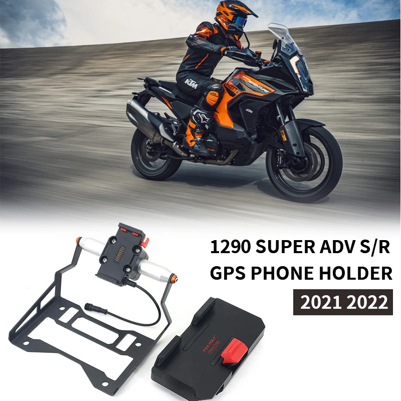 NEW For 1290 SUPER ADV ADVENTURE S R 2021 2022 Motorcycle GPS Phone Holder USB & Wireless Charger Navigation Bracket Mount Stand