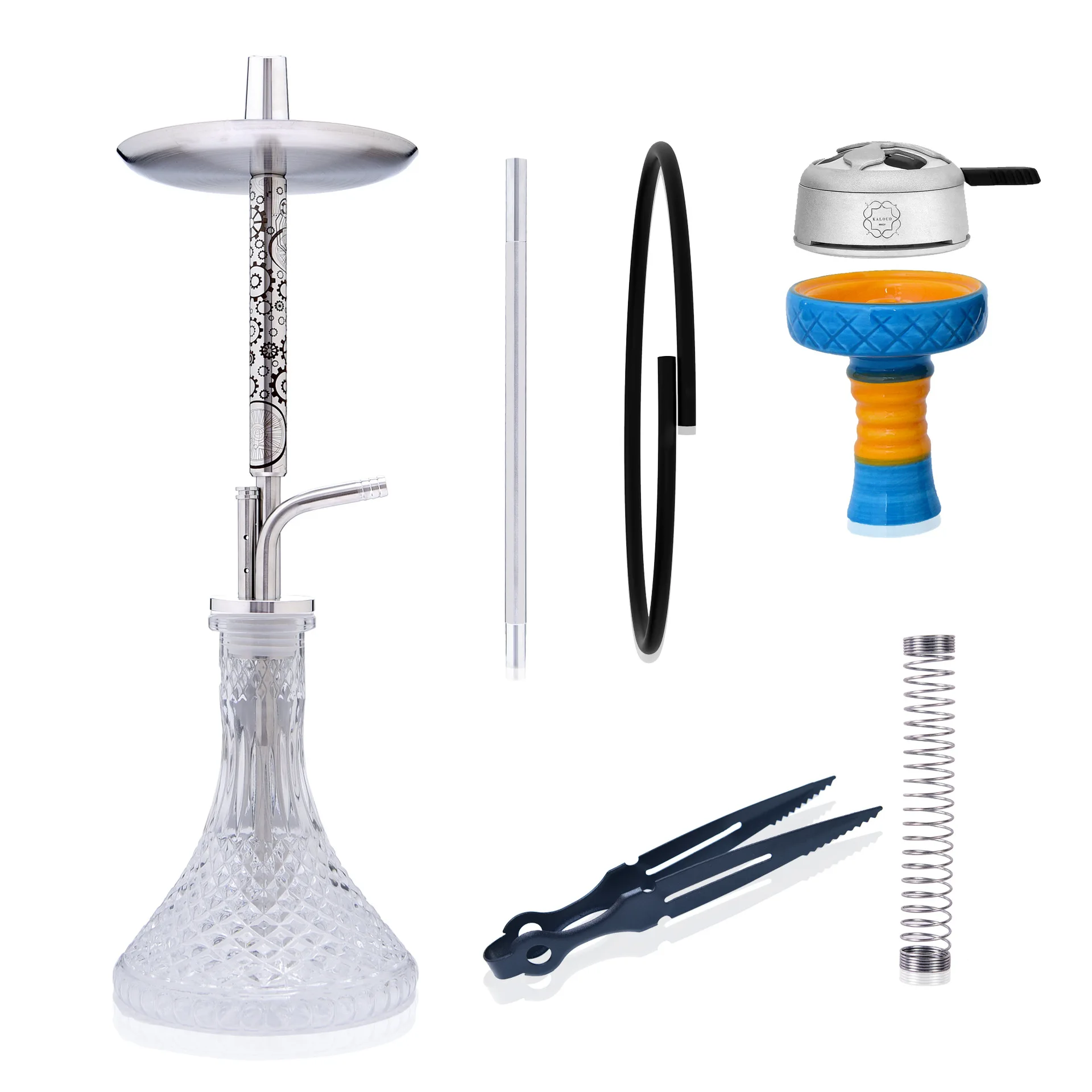 Stainless Steel Arabian Shisha Full Set, High-end Single Pipe Bar Hookah, Smoking Accessories, Chicha Narghile, Complete Gift