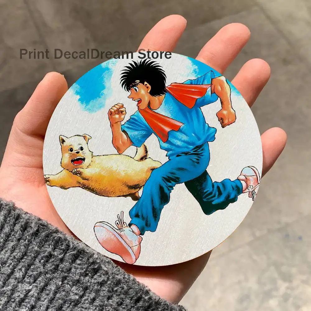 Boxing H-Hajime no Ippo 2D Pattern round Wooden Coaster Decorative Coffee Cup for Use in Coffee Shops Bars Wine Beer