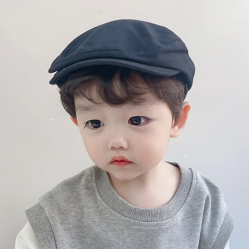 Korean Baby Boy Hat Cotton Fashion Kids Beret Hats for Girls Accessories Autumn Spring Children Cap 1-4Y