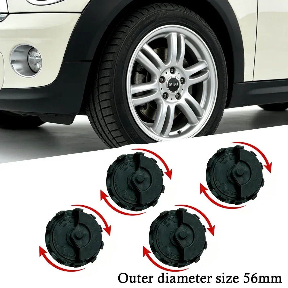 

2026 year 3D Floating For Mini wings S JCW R56 R50 R53 R55 R57 R60 F54 F55 F56 car Accessories 56MM Floating Wheel Center Caps