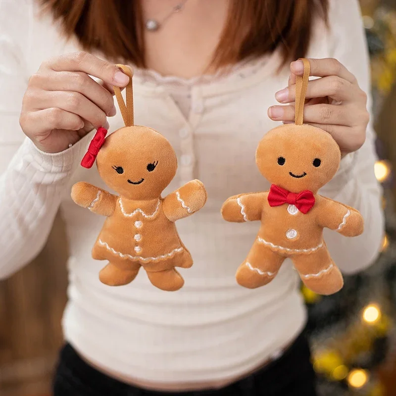 Kawaii Mini Gingerbread Man Plush Toys Soft Cartoon Boy Girl Gingerbread Man Pendant Pretty Christmas Home Decor Party Gift