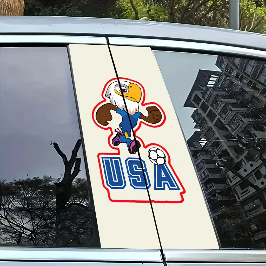 

Наклейка на центральную стойку автомобиля с изображением талисмана чемпионата мира по футболу FIFA 2026 имеет уникальный и очень привлекательный дизайн. Эти защитные элементы для B-стойки