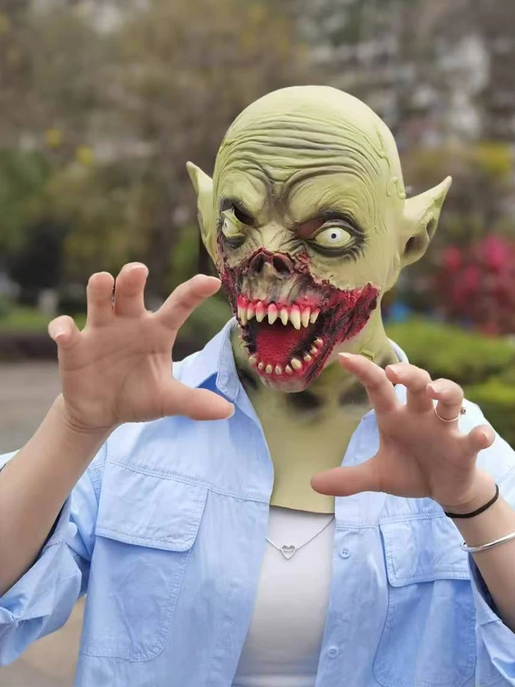 

Halloween Vampire Mask Horror Hood Cosplay Zombie Rotten Mouth Elf Clown Scary Prop Scary Costumes Outdoor Party Club Decoration