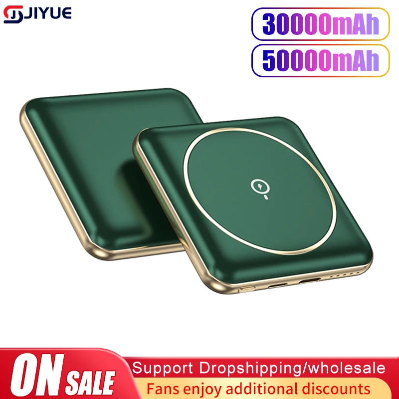 Mini 30000mAh 50000mAh Magnetic Wireless Power Bank Charger Fast Charging Thin External Battery For iPhone Huawei Samsung Xiaomi