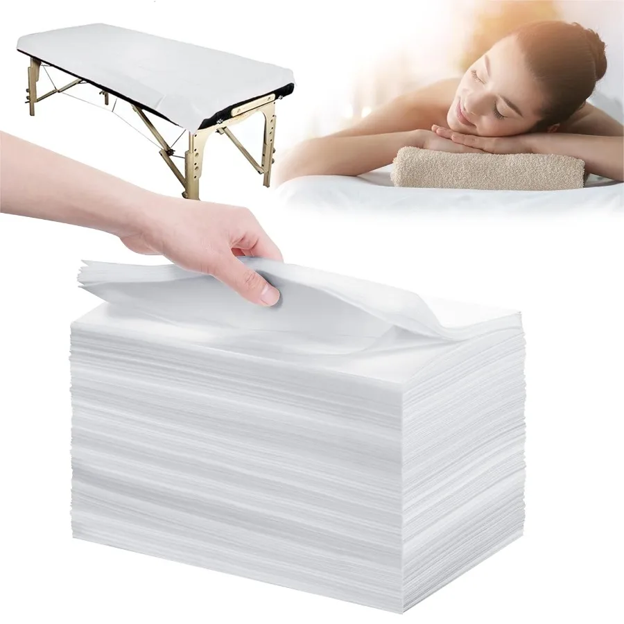 

Disposable Bed Sheets 100 Pcs 31 x 71 Non Woven Fabric Massage Table Sheets for Spa Beauty Tattoo Services Breathable and Hygie