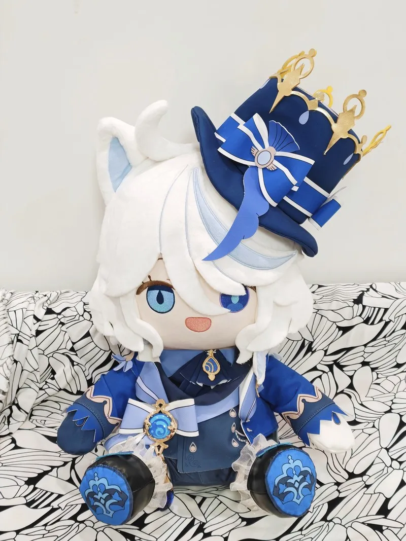 Genshin Impact Furina Plush Doll 40cm Soft Stuffed Dress Up Sitting Plushie Pillow Anime Game Peripheral Collectible Toy