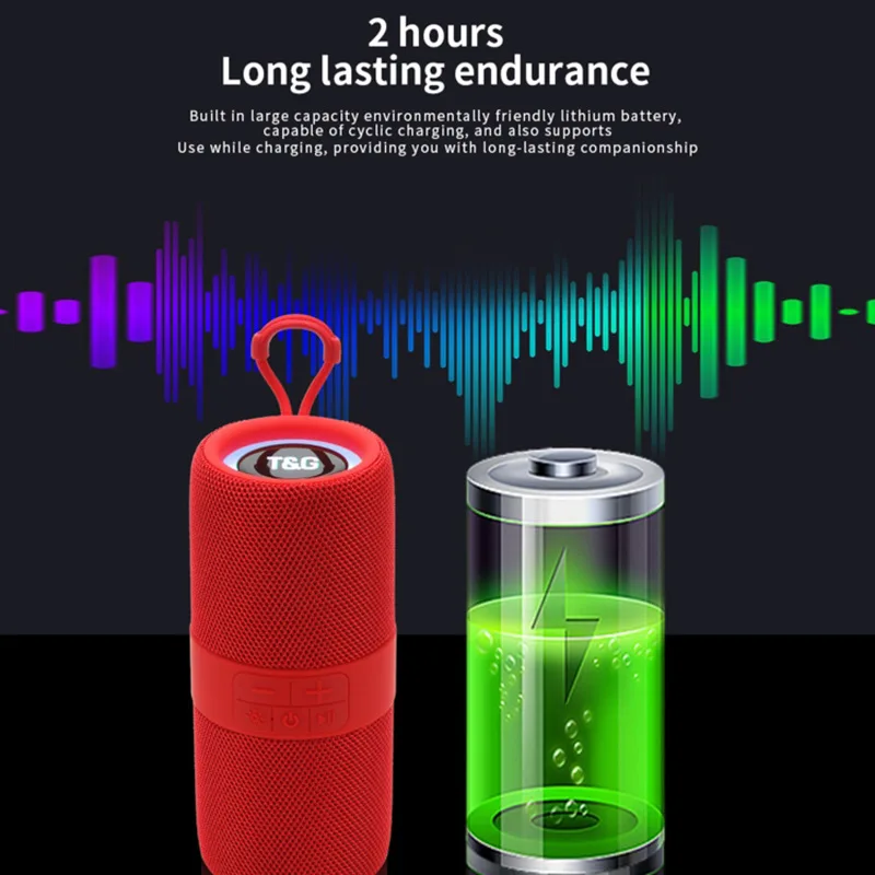 مكبر صوت لاسلكي محمول يعمل بالبلوتوث من القماش TG671 يدعم بطاقة FM/TF/قرص USB مكبر صوت مناسب للهدايا مشغل موسيقى متعدد الألوان
