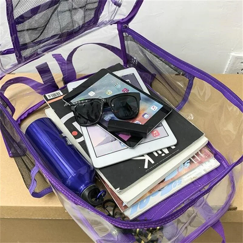 Transparent PVC Set Bag Waterproof Backpack Unisex Large Capacity Backpack Solid Clear Backpack Couple Fashion Bagback Designer