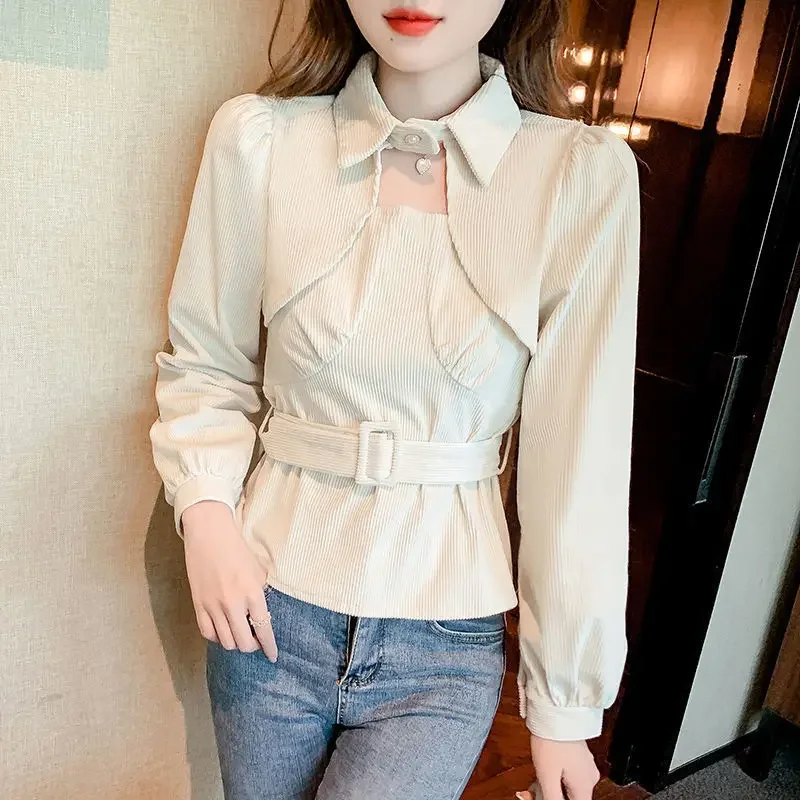 Simplicity White Shirts & Blouses For Women Sale Of Vintage Youthful Emo Woman Top Promotion Economic Elegant Social S Offer Xl