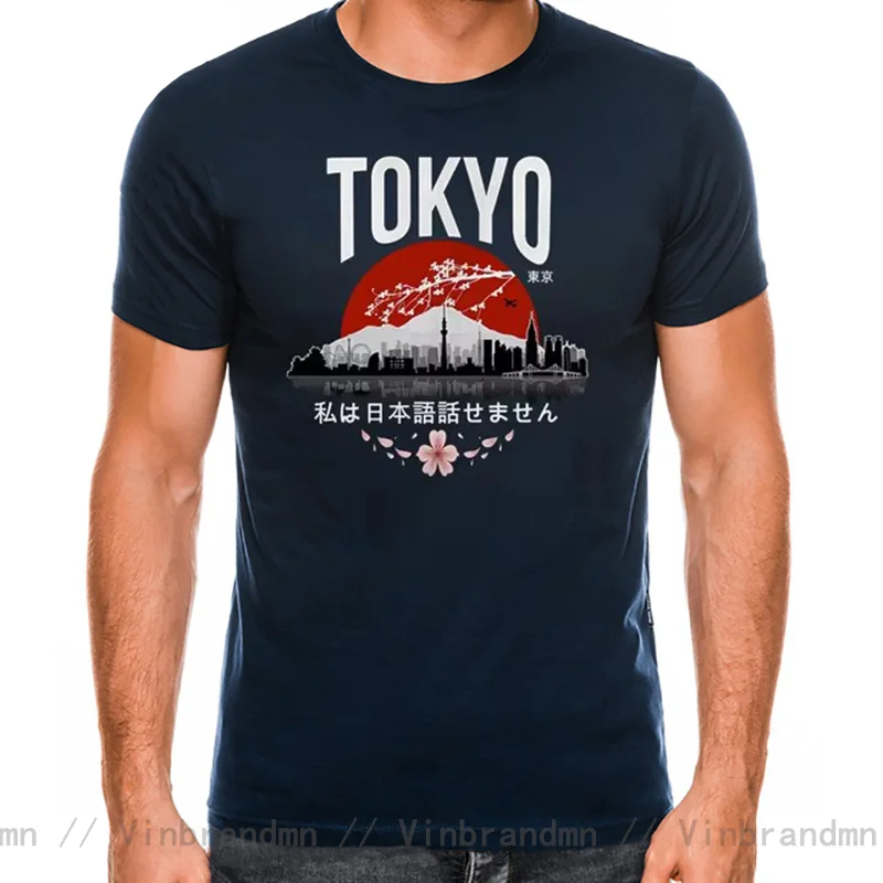 Trend Tokyo Japan T-Shirt for Men Print Cotton T Shirt Streetwear Short Sleeve Mount Fuji Sakura Urban City Fashion Tee Gift Top