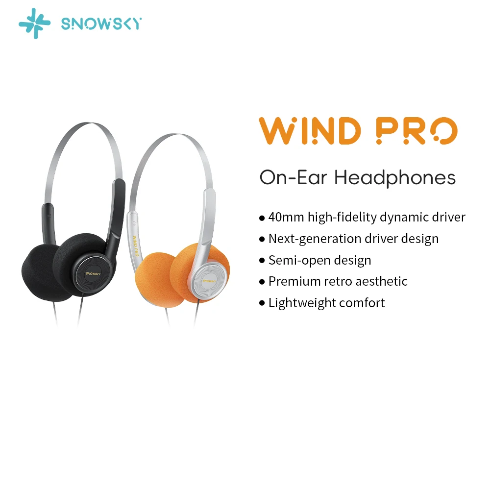 FiiO Wind/WIND PRO Fones de Ouvido HiFi Semi-Abertos com Fio, Driver Dinâmico de 40mm, Som HiFi Quente, Afinação Vocal, Fone de Ouvido com Microfone