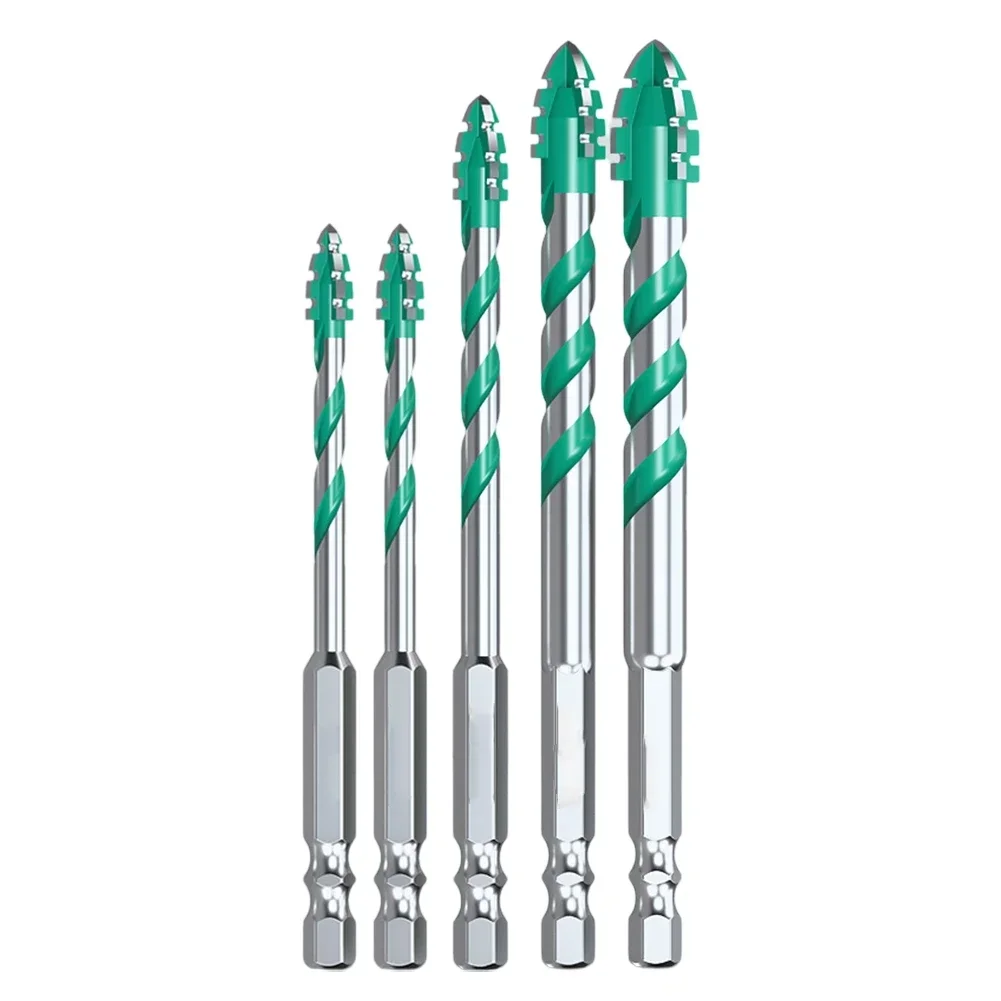 

5PCS Carbide Drill Bits Set for Wall Glass Wood Metal and Tiles 6mm to 12mm Sizes for DIY and Professional Use