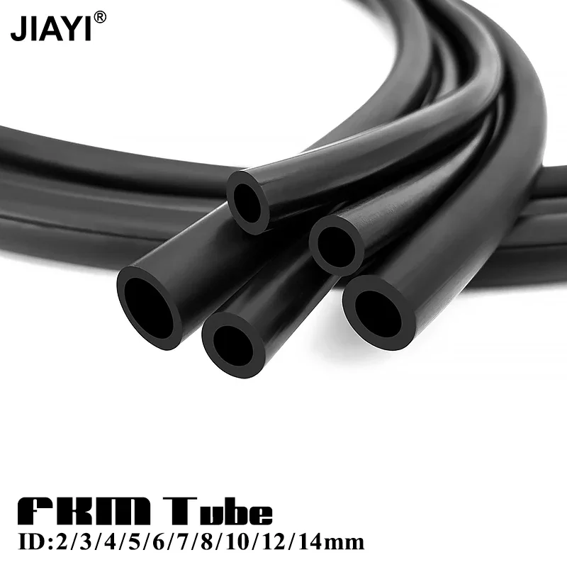 

Black FKM Vitons Hose Corrosion Resistant Oil Resistant Anti-Aging Fuel Pipe ID2-14mm for Car Engine Automotive Fuel System