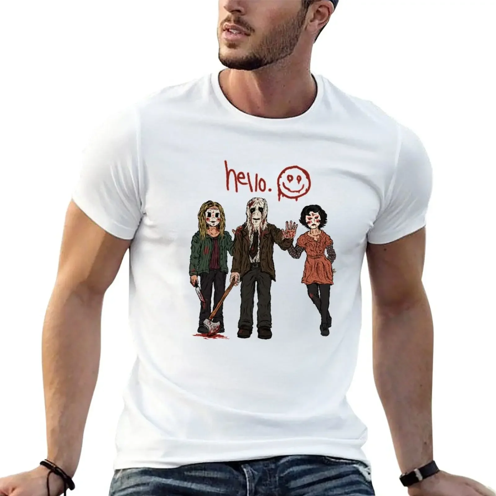 

New The Strangers "Hello" Friendly wave T-Shirt cute clothes boys white t shirts clothes for men