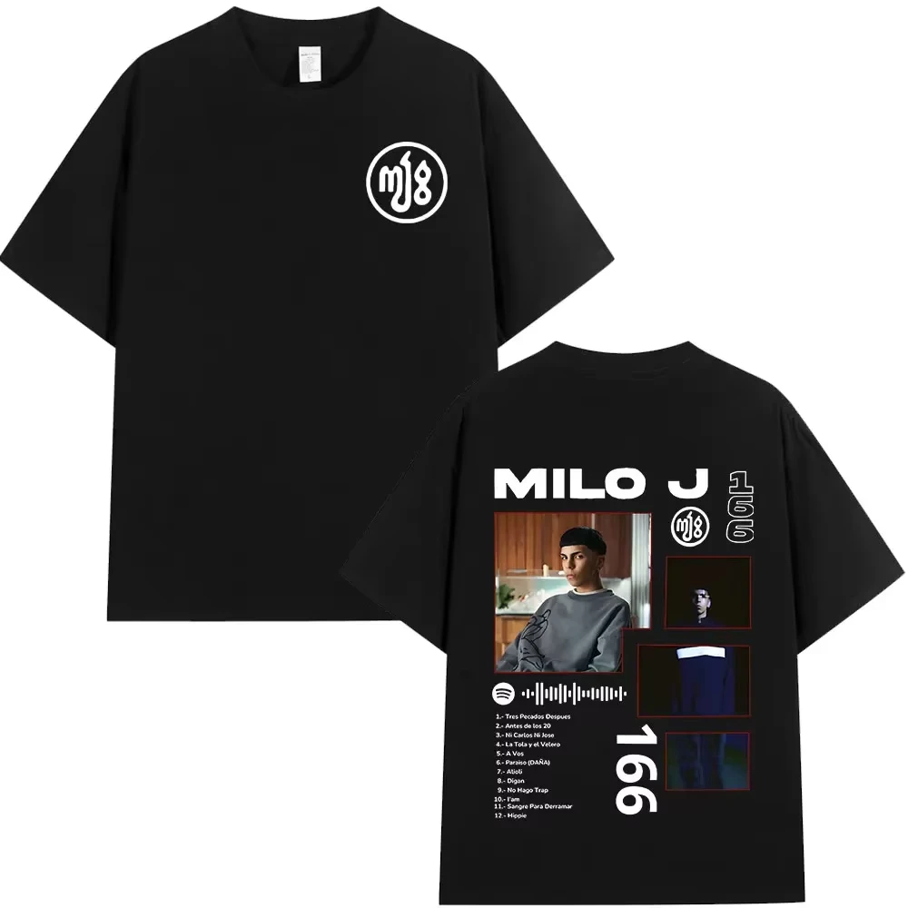 Rapper Milo J 166 Album Graphic T Shirts Men Women Fashion Hip Hop T-shirt Cotton Oversized Short Sleeve T-shirt Tops Streetwear