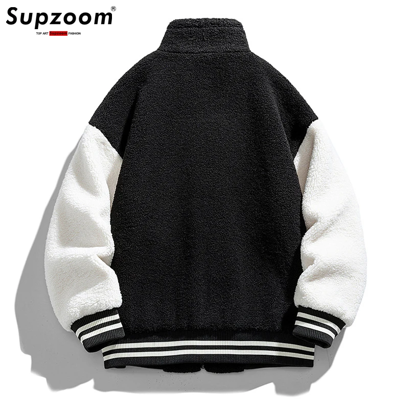 Supzoom New Arrival Lamb Wool Splicin Embroidery Couples Casual Top Fashion Male And Female Winter Men Coat Warm Down Jacket