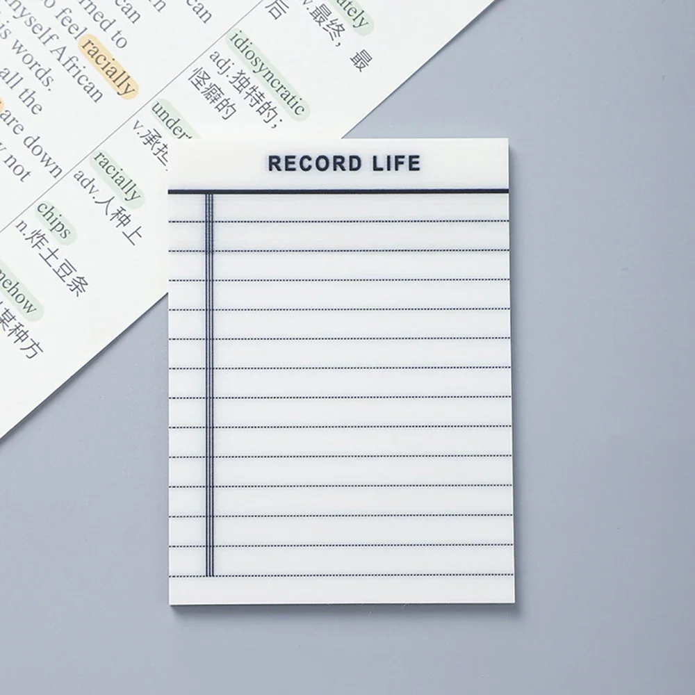 50 Sheets Transparent Grid Sticky Notes Notepad Memo To Do List Planner Self-Adhesive Waterproof Stickers Stationery