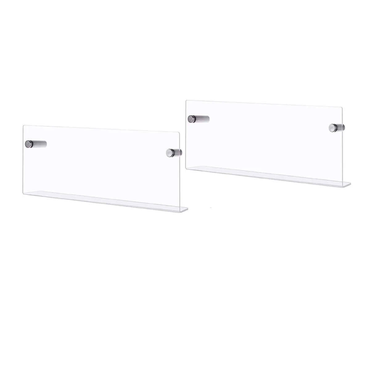 Acrylic Magazine Holder, 2 Pack Hanging Bookshelf Magazine Rack, Wall Mounted Floating Brochure Display for Waiting Room