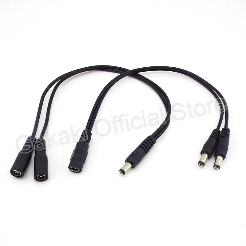 5.5mm * 2.1mm 1 żeńskie do 2 męskiego złącza wtykowego wtyczka dc kabel rozdzielacza mocy na listwa oświetleniowa led cctv adapter do zasilacza