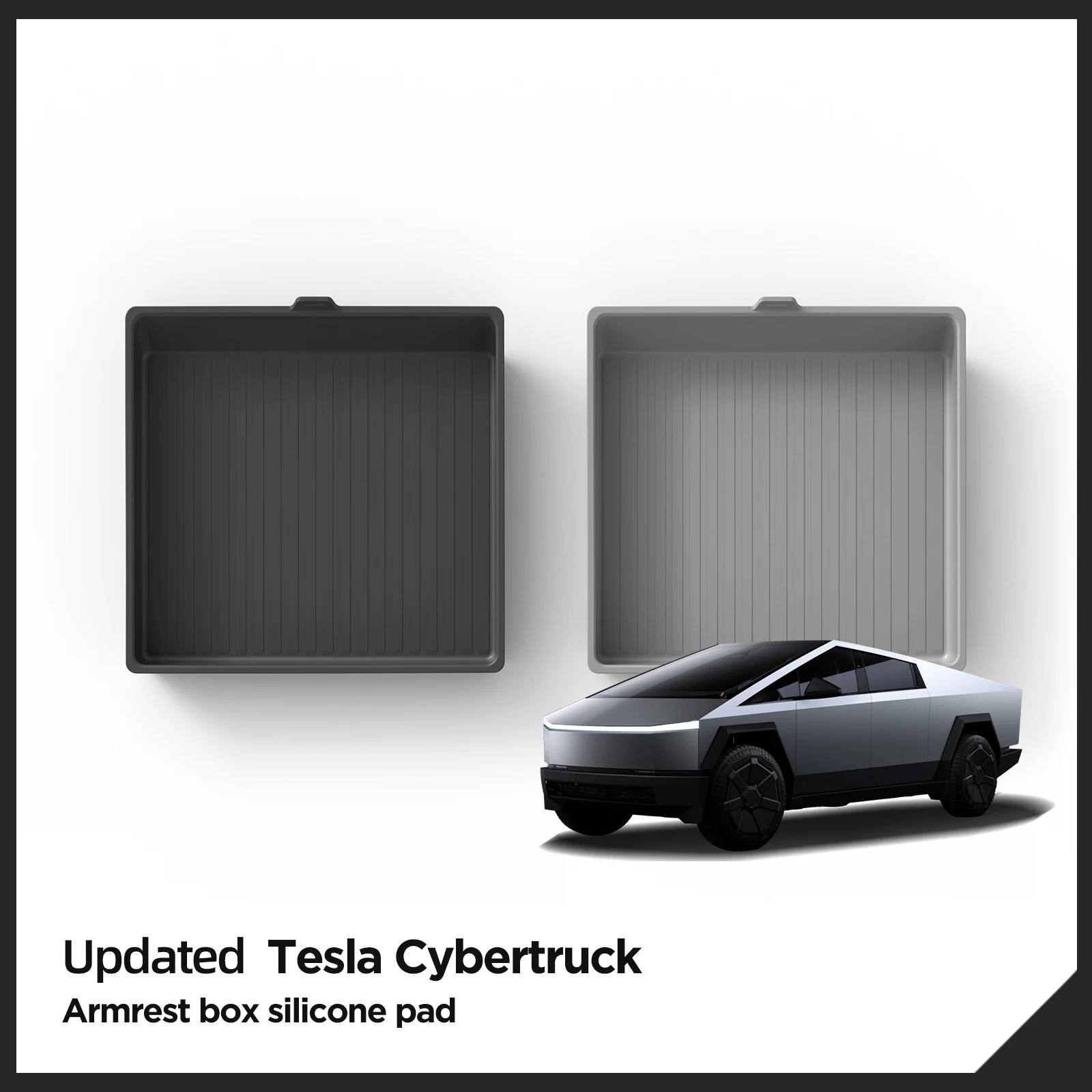 For Tesla Cybertruck 2024 Armrest Box Storage Pad Center Console Storage Non-slip Pad Organizer Tray Car Pickup Accessories