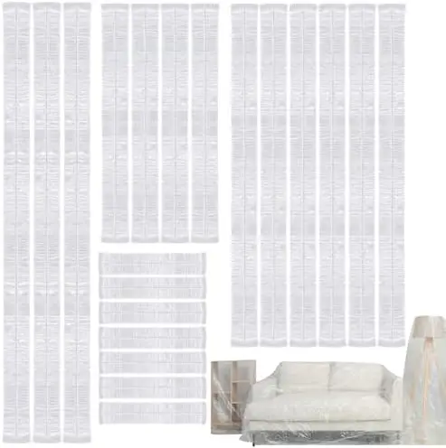 

20 Pcs Disposable Furniture Covers for Moving - Clear Plastic Dust Protectors for Sofa, Chair, Table & Bed - 4 Sizes