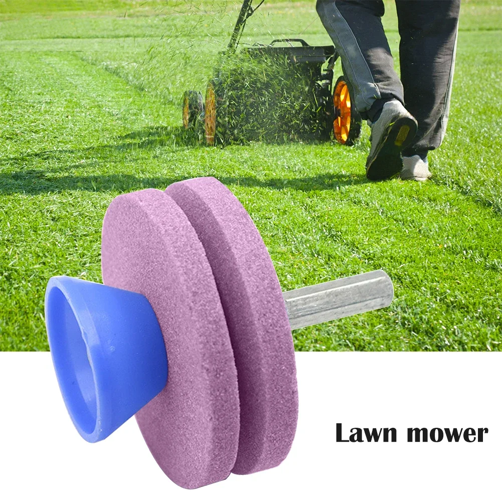 Double-Layer Mower Blade Grindstone Multifunction Lawnmower Knife Sharpener Wear Resiatant Grinding Wheel Stone for Most Drill