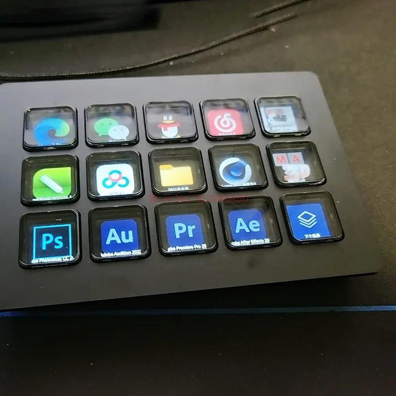 Stream Deck Visual Keyboard Lcd Button 15 Keys Live Content Creation Controller Custom Button For Windows/macos/android/ios Gift