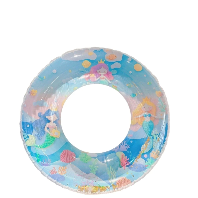Zeemeermin Glitter Zwemmen Ring Opblaasbaar Voor Kinderen Volwassenen Zwembad Strand Float Cartoon Vissenstaart Ontwerp Onderarm Float Speelgoed