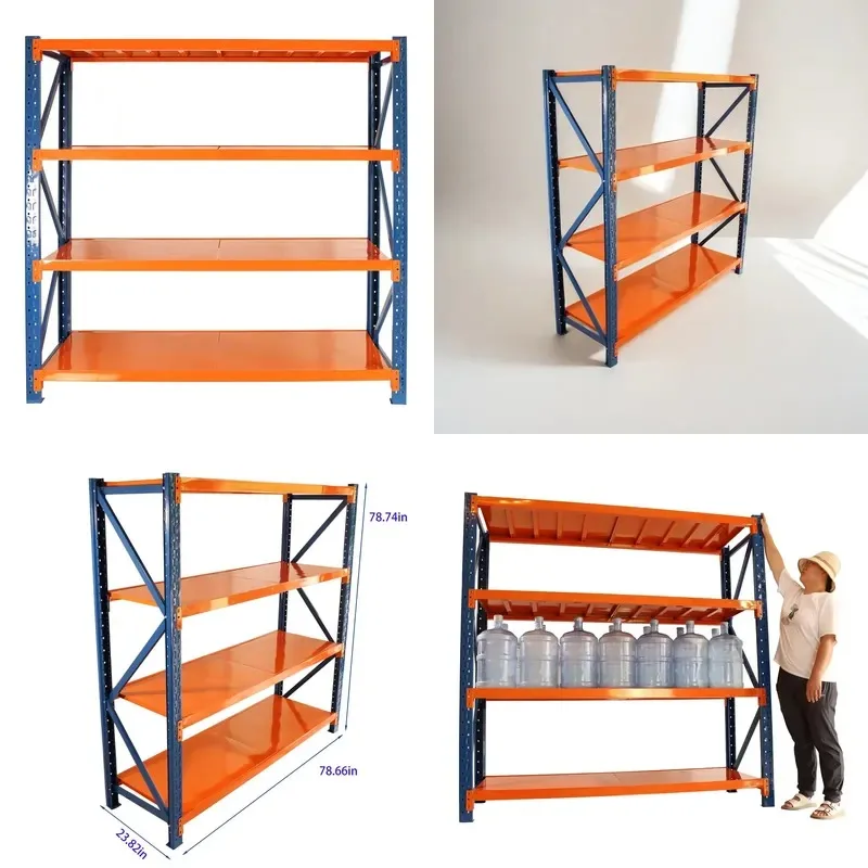 US Stock Heavy Duty Metal Shelf 4400 lbs Capacity Grade 4 Adjustable Industrial Storage Rack for Tools Commercial Use Gym