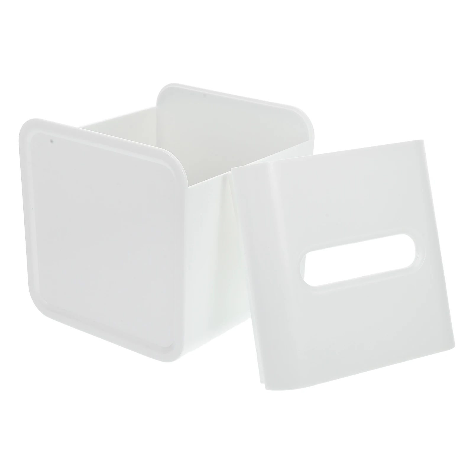 

Roll Paper Box White Storage Tissue Organizer Cube Simple Design Bathroom Home Decor Reusable Easy Clean Plastic