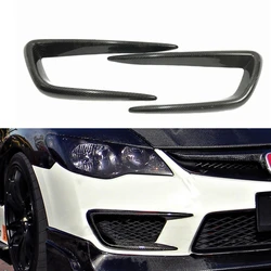 For Honda Civic FD2 Carbon Fiber Front Bumper Side Air Outlet Vent Trim Fog Light Lamp Cover Hood Intake Spoiler Canard Frame