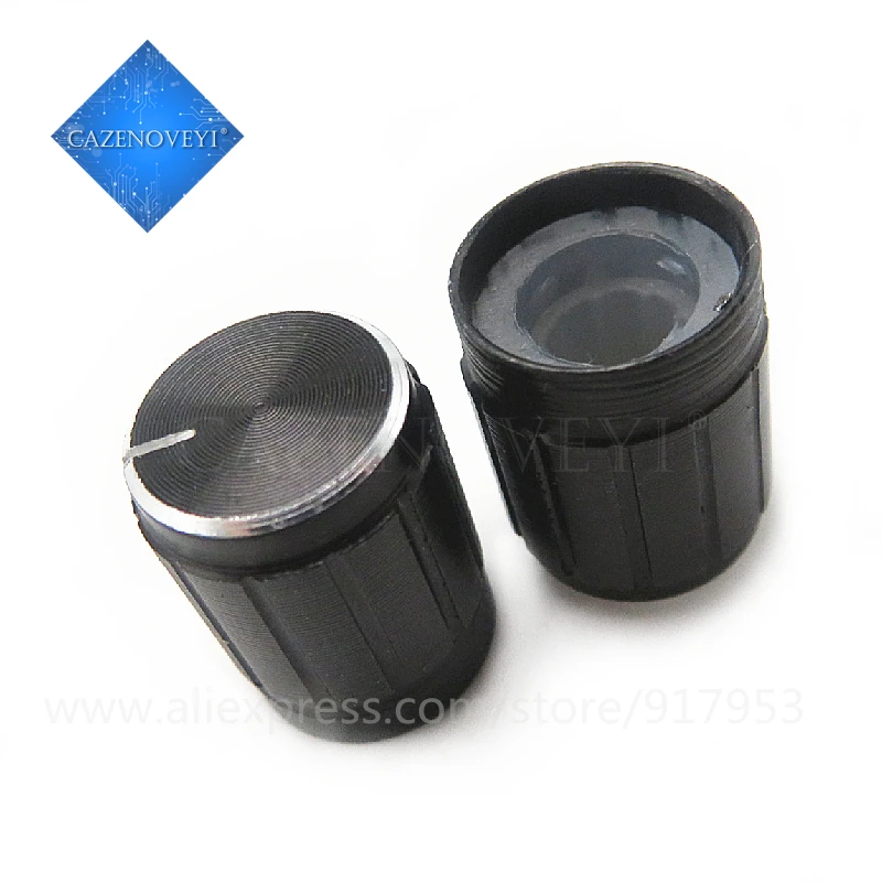 10 шт./лот 13*17 мм потенциометр из алюминиевого сплава 13*17 ручка поворотный переключатель ручка регулировки громкости черный в наличии на складе