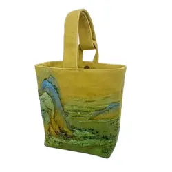 Oxford Cloth Retro Bucket Bag Fashion Oil Painting Printing Storage Handbag Lunch Bag