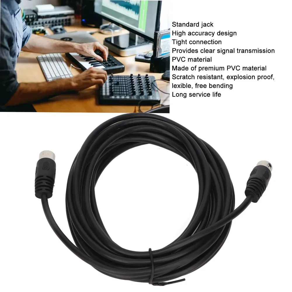 5m/16.4ft DIN 8Pin to DIN 8Pin Cable Plug and Play High Accuracy DIN 8Pin Male to DIN 8Pin Male Signal Sound Adapter Cable