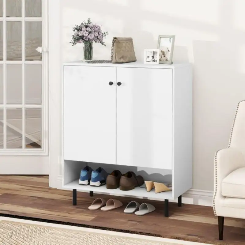 

2-Door Sideboard Buffet Cabinet Kitchen with Adjustable Shelf-White